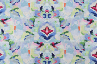 Waverly Reflection Printed Cotton Drapery Fabric in Splash