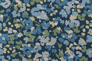 Magnolia Home Bixby Printed Cotton Drapery Fabric in Navy