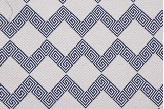 Chevron Key Woven Upholstery Fabric in Navy