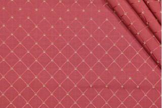 Diamond Damask Upholstery Fabric in Strawberry