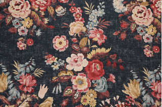 Kittridge Printed Cotton Drapery Fabric in Navy