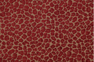 1 Yard Golding Spots Woven Chenille Upholstery Fabric in Ruby