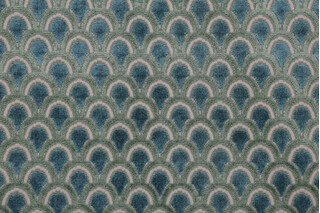 Elba Velvet Upholstery Fabric in Blue/Green