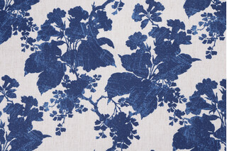 Crypton Briar High Performance Printed Chenille Upholstery Fabric in Indigo