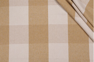 Robert Allen Pecore Plaid Woven Wool Blend Upholstery Fabric in Brass