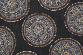 1 Yard Robert Allen Medallion Printed Cotton Drapery Fabric in Nightsky
