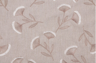Valiant Fabrics Kylie Embroidered Drapery Fabric in Linen 