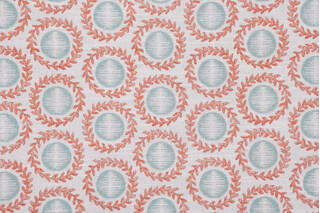 PK Lifestyles Nesting Printed Cotton Drapery Fabric in Coral 