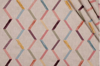 P Kaufmann Gallivant Embroidered Drapery Fabric in Sunset 