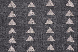 PK Lifestyles Nomadic Triangle Printed Cotton Blend Drapery Fabric in Ebony 
