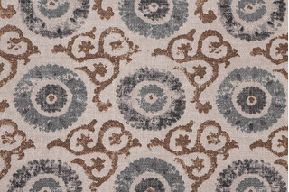 PK Lifestyles Origins Printed Cotton Blend Drapery Fabric in Espresso 