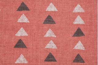 PK Lifestyles Nomadic Triangle Printed Cotton Blend Drapery Fabric in Pomegranate 