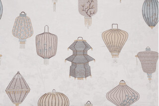 P Kaufmann Nagashi Embroidered Jacquard Drapery Fabric in Zen 