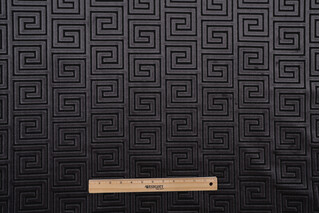 De Leo Textiles Lobos Velvet Upholstery Fabric in Onyx 
