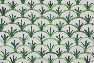 Hamilton Everly Printed Cotton Drapery Fabric in Green 