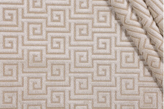 Anna French Meander Velvet AW26125 Velvet Upholstery Fabric in Off-White for Thibaut 