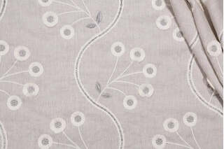 Thibaut Olympus AW9100 Embroidered Drapery Fabric in Natural 