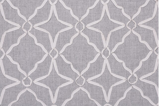 Covington Flowy Embroidered Drapery Fabric in 920-Heather Grey 