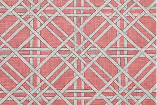 Covington Ashley Printed Linen Blend Drapery Fabric in 74-Coral 