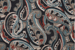 Covington Paisley Park Printed Cotton Blend Drapery Fabric in 150-Mardi Gras 