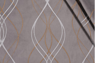 Covington Rialto Embroidered Velvet Upholstery Fabric in 9-Graphite 