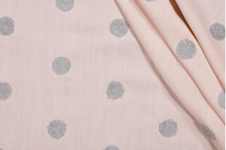 Covington Puff Dotty Embroidered Drapery Fabric in 704-Dusty Rose 