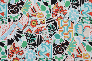 Covington Talavera Printed Cotton Drapery Fabric in 221-Tourmaline 
