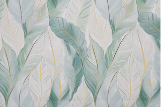 Hamilton Leaflet Printed Cotton Drapery Fabric in Nile 