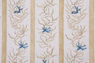 Hamilton Harbor Town Printed Cotton Drapery Fabric in Beach 