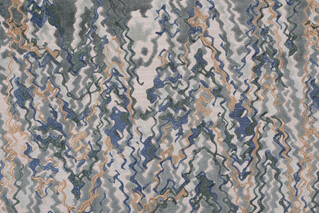 Hamilton Ridgecrest Embroidered Velvet Upholstery Fabric in Aegean 