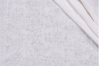 Ringlet Sheer Embroidered Drapery Fabric in White 