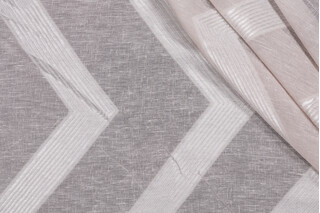Anna French Adalar Chevron AW9134 Sheer Embroidered Drapery Fabric in Flax for Thibaut 
