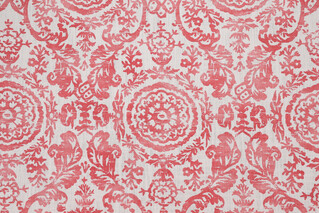Thibaut Sansome F94152 Printed Linen Blend Drapery Fabric in Red 