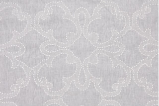 Thibaut Park Slope W764118 Embroidered Sheer Linen Drapery Fabric in Cream 
