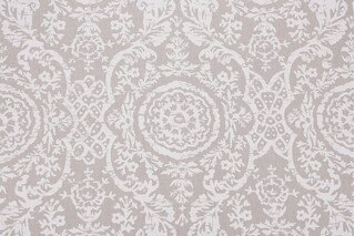 Thibaut Sansome F94155 Printed Linen Blend Drapery Fabric in White on Natural 