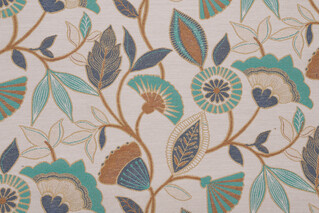 Amparo Woven Solution Dyed Acrylic Outdoor Fabric in Aqua/Multi 