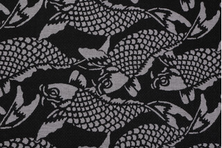 Sunbrella Koi Wave Woven Solution Dyed Acrylic Outdoor Fabric in Charcoal 