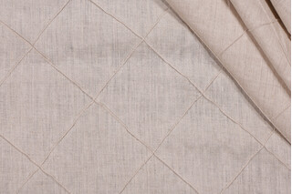 Anna French Tailored Diamond AW26101 Pintuck Drapery Fabric in Natural for Thibaut