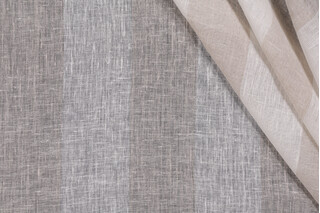 Anna French Kings Road Stripe AW9115 Sheer Linen Drapery Fabric in Beige for Thibaut