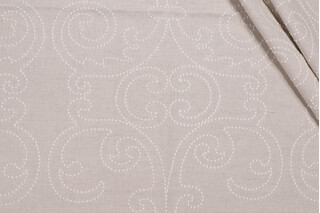 1 Yard Anna French Barcelona AW9123 Embroidered Drapery Fabric in Natural for Thibaut