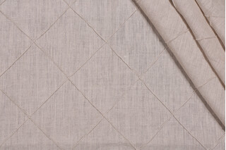 Anna French Tailored Diamond AW26101 Pintuck Drapery Fabric in Natural for Thibaut