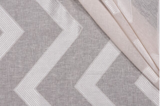 Anna French Adalar Chevron AW9134 116 inch Sheer Drapery Fabric in Flax for Thibaut