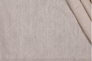Anna French Tailored Diamond AW26101 Pintuck Drapery Fabric in Natural for Thibaut