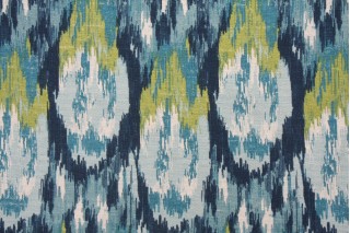Premier Prints Ikat Craze - Birch Barkcloth Drapery Fabric in Frost 