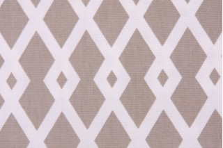 Robert Allen Graphic Fret Drapery Fabric in Flax 
