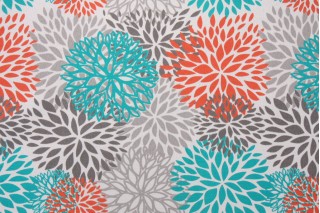 Premier Prints Blooms Outdoor Fabric in Pacific