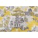 Sample of Anna French Luzon F936109 Printed Linen Blend Drapery Fabric in Grey and Lemon for Thibaut 
