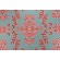 Sample of Thibaut Halie F936113 Printed Linen Blend Drapery Fabric in Aqua & Coral 