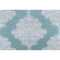 Thibaut Arturo Damask W71305 Embroidered Drapery Fabric in White on Turquoise