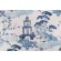 Sample of Regal Fabrics Zen Printed Polyester Drapery Fabric in Indigo 